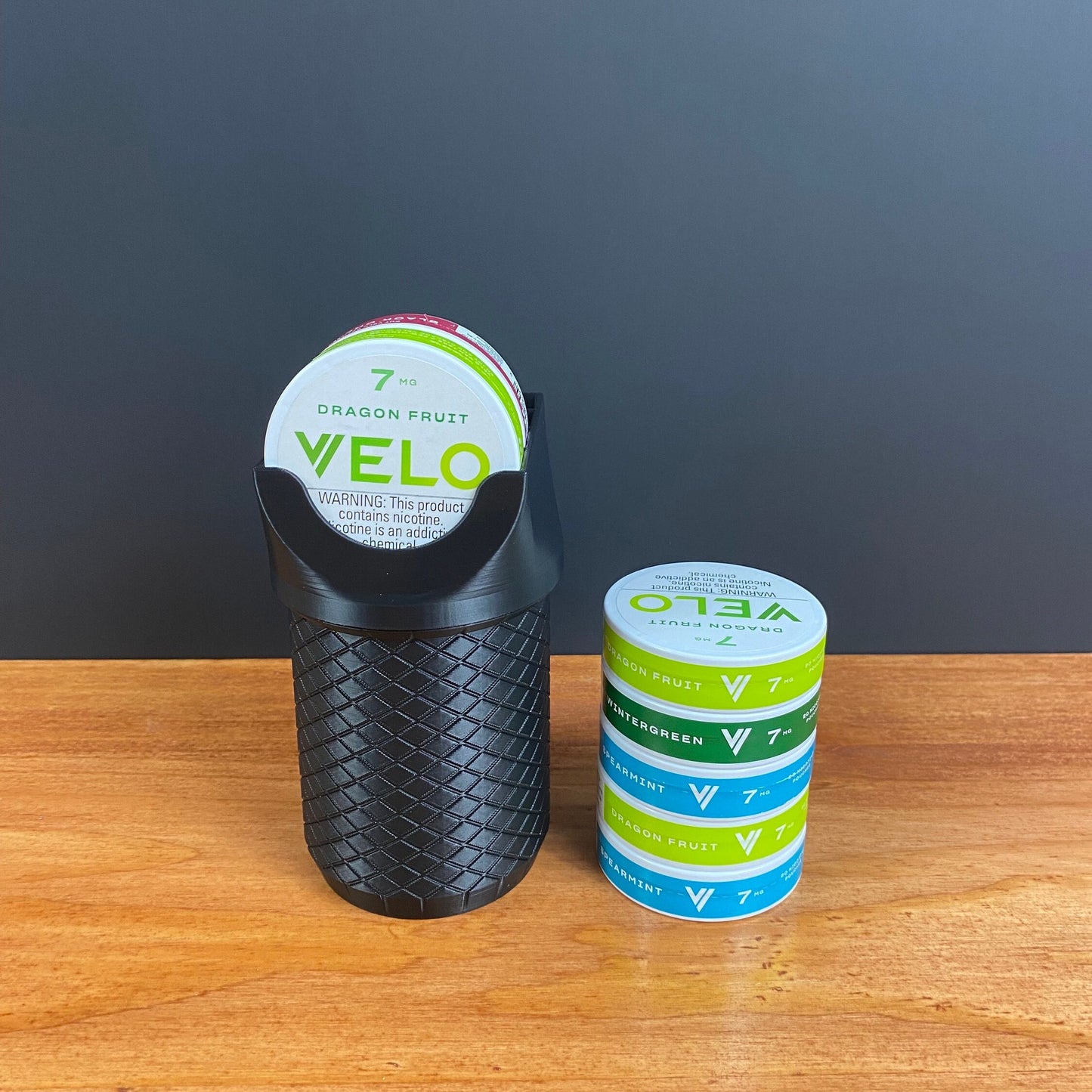 Velo Cup Holder - (V2) Screw Lid Cup Holder - Holds 5 cans in base and 4 on top