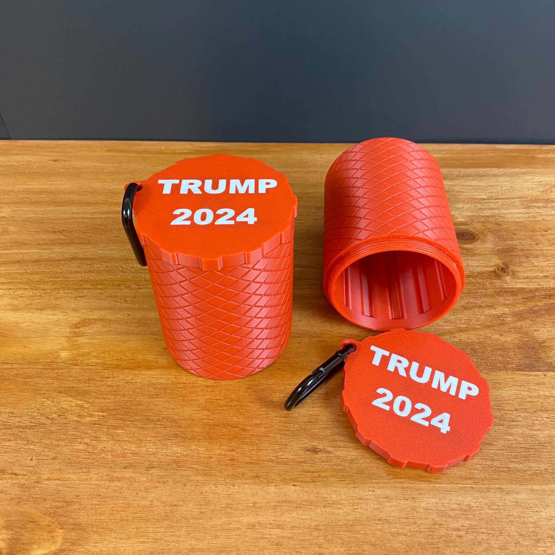 ZYN "Trump 2024" Can Travel Tube - Holds 5 Cans with ability to add additional capacity- Carabiner Lid Included