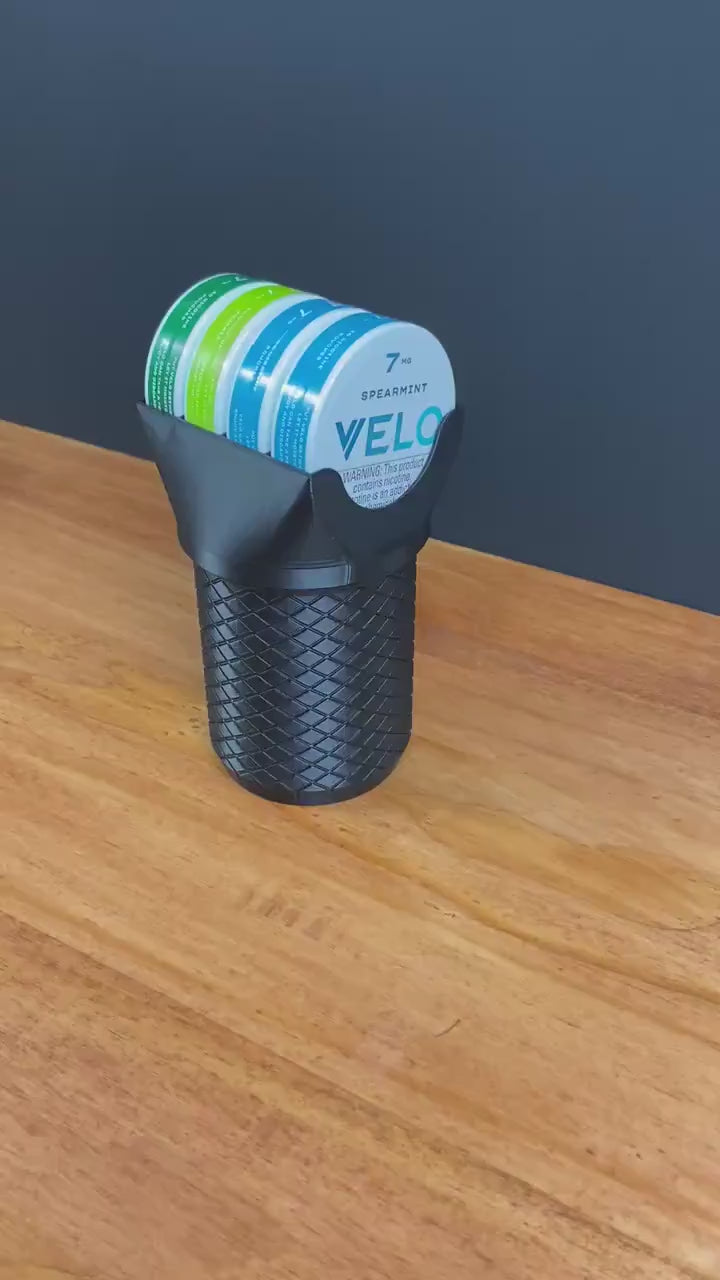 Velo Cup Holder - (V2) Screw Lid Cup Holder - Holds 5 cans in base and 4 on top